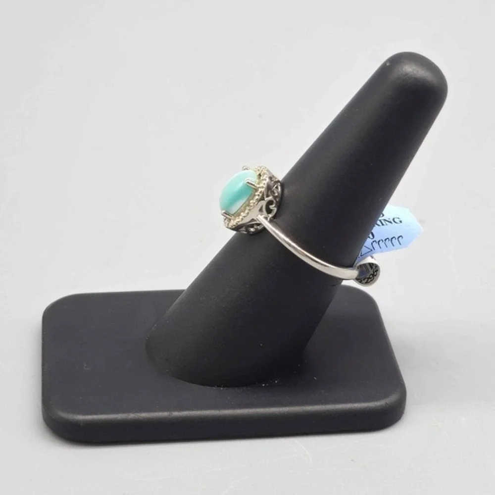.925 SILVER DIAMOND & CRTD CAT EYE RING SIZE 7.25 2.3G	(GNH022960)